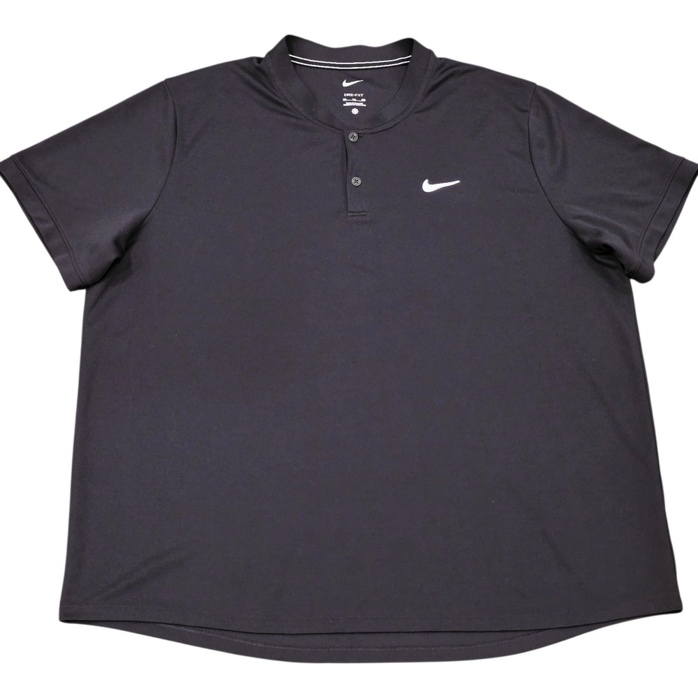 Nike Dri-FIT Polo Shirt Men’s 2XL Black Short Sleeve Golf Activewear DH4933-010